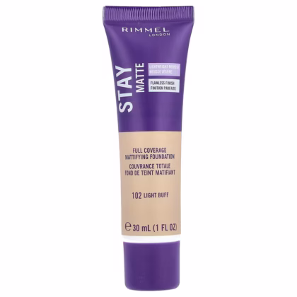 Rimmel Stay Matte Foundation 102 Light Buff – Teint mat, lisse & sans brillance